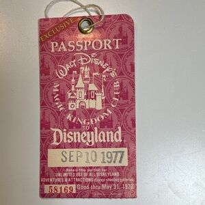 Disneyland Junior Passport Ticket Vintage 1977